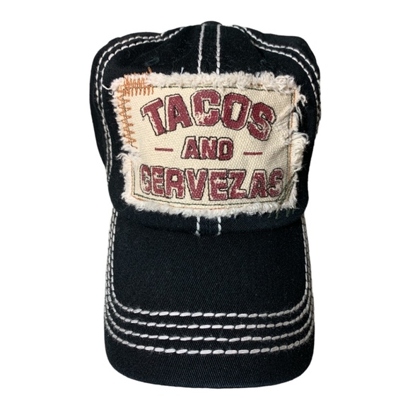 Distressed Tacos and Cervezas (Beer) Mom Cap, Mom Hat, Baseball Hat, Baseball Ca - Picture 1 of 2